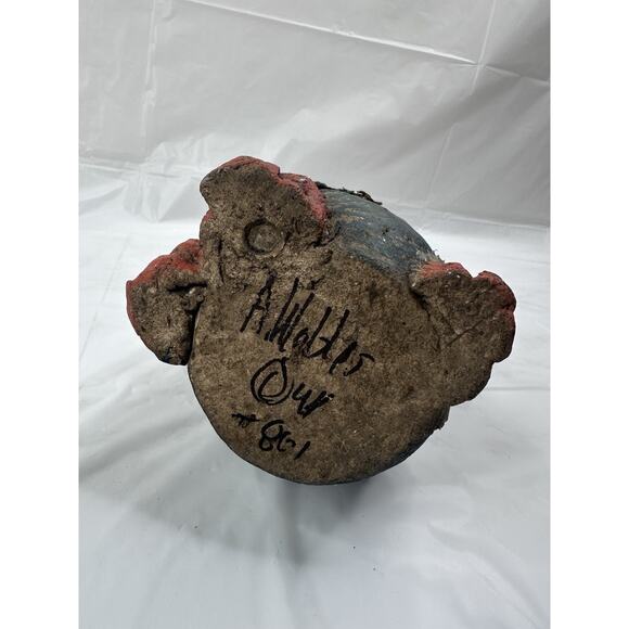 Arlene Wobler Primitive Folk Art Snowman Chalkware Sunflower Floral Scarecrow - Picture 6 of 6